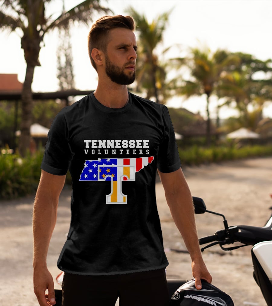 Tennessee Volunteers American Flag Map T T-Shirt