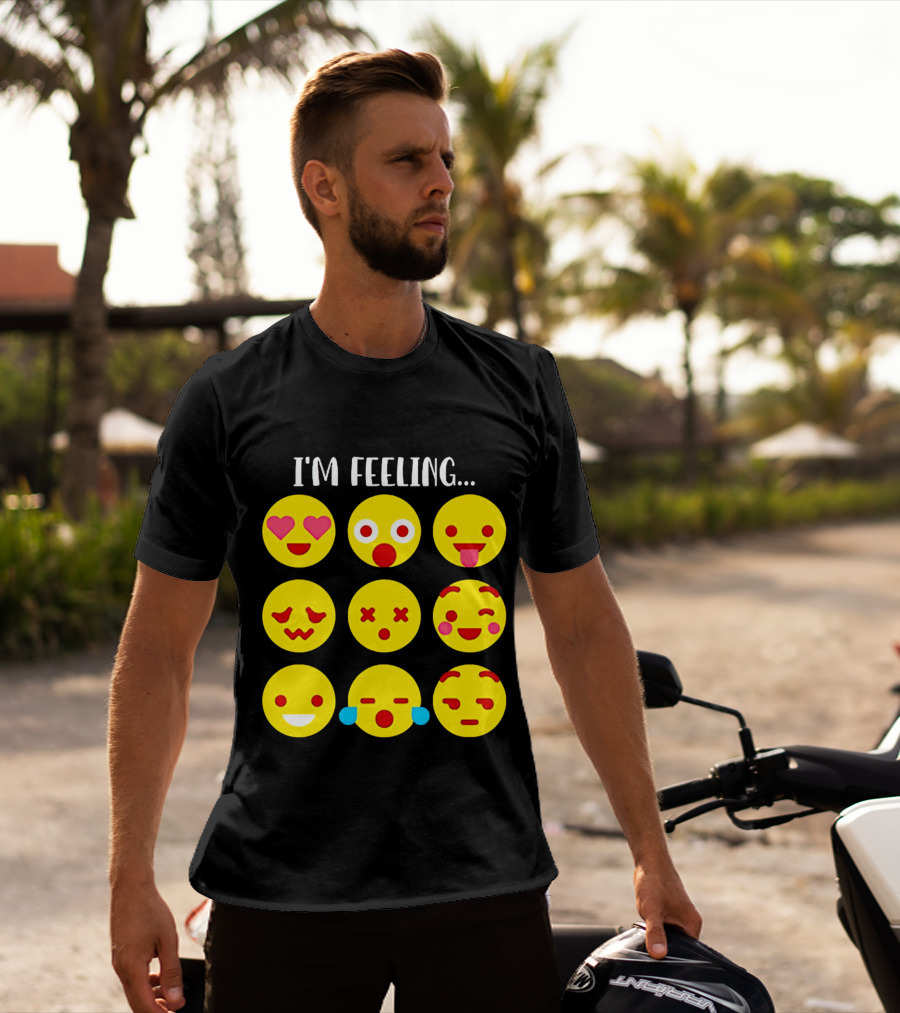 I'm Feeling Emoticon Mood Swings Expressed Through Emoji Faces T-Shirt