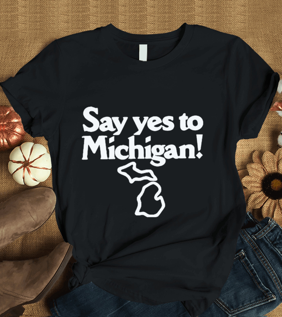 Jack White Say Yes To Michigan Outline T-Shirt