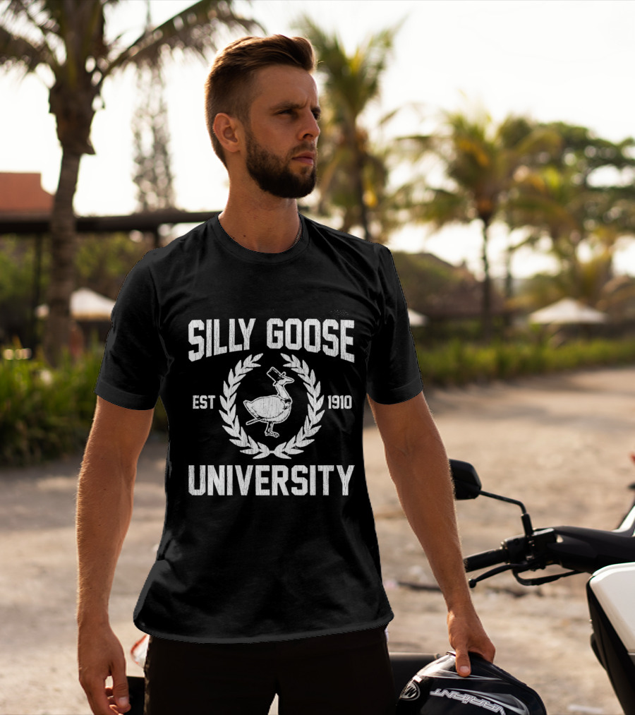 Silly Goose University Est 1910 Top Hat Laurel Crest T-Shirt