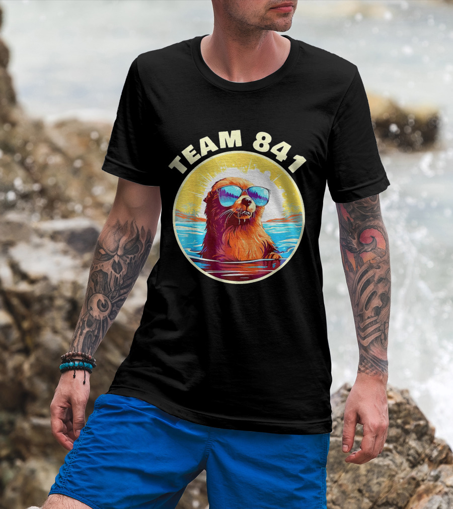 Team 841 Surfing Otter My Way California Sea Otter T-Shirt