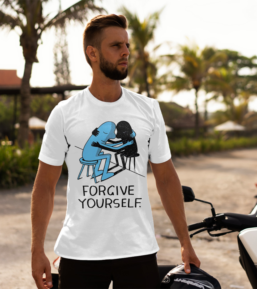 Forgive Yourself Embracing Blue And Black Figures T-Shirt