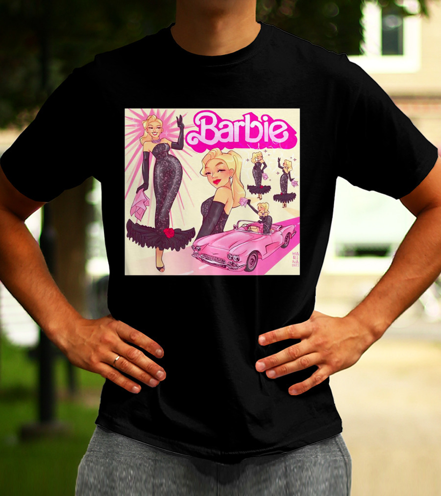 Barbie Glamorous Star With Pink Cadillac And Sparkling Dress T-Shirt