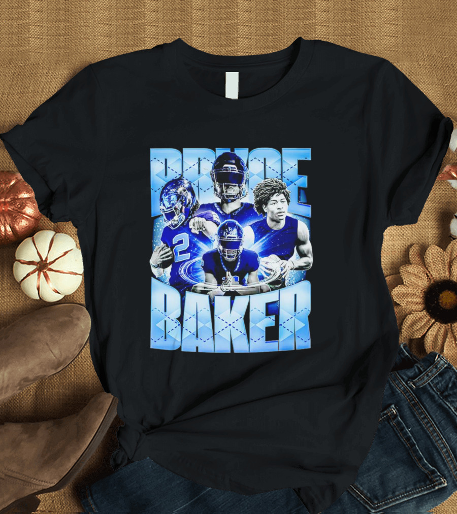 Bryce Baker East Forsyth Football Blue Graphics T-Shirt
