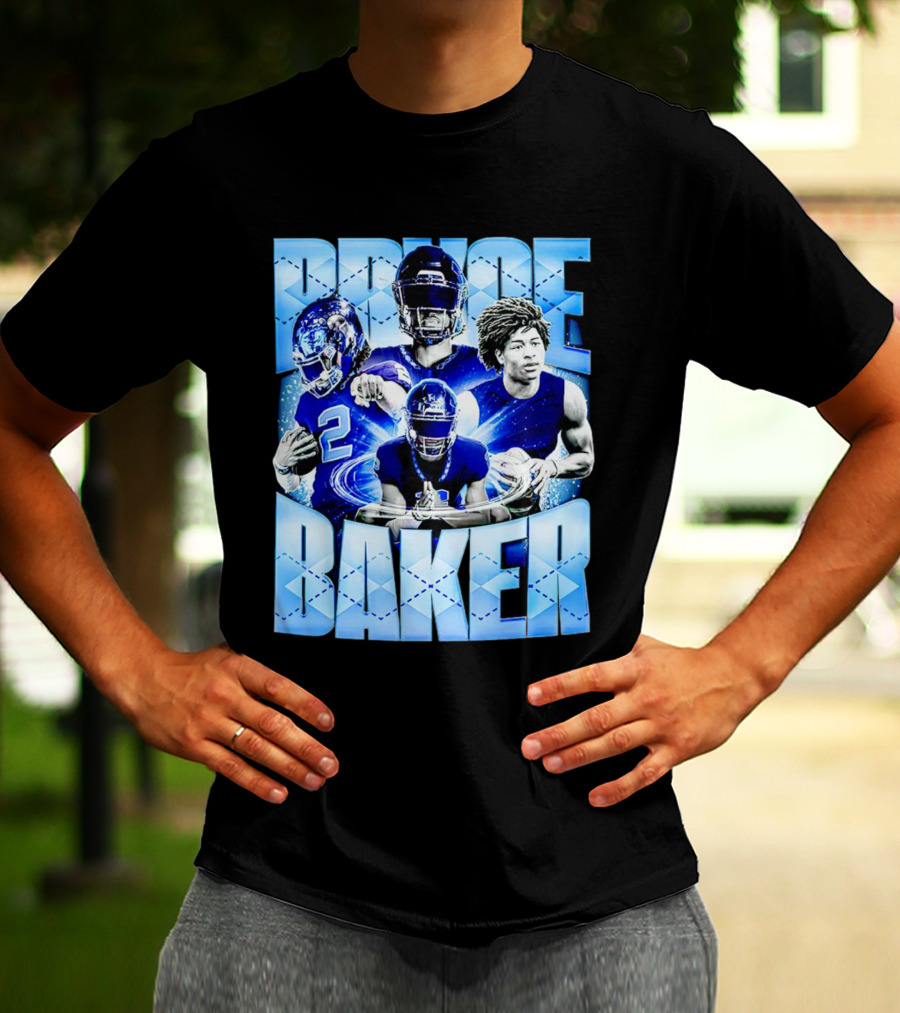 Bryce Baker East Forsyth Football Blue Graphics T-Shirt