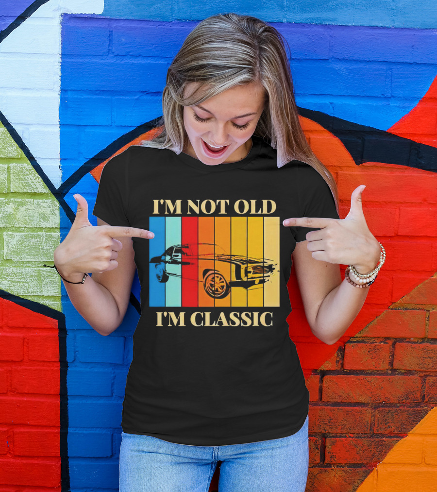 I'm Not Old I'm Classic Vintage Car Stripes T-Shirt