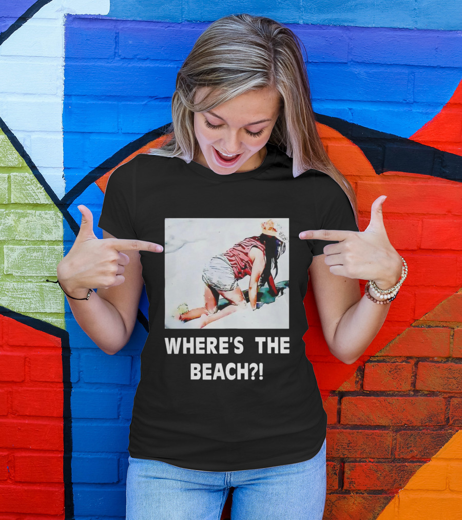 WHERE'S THE BEACH? Woman In Sand Picture T-Shirt