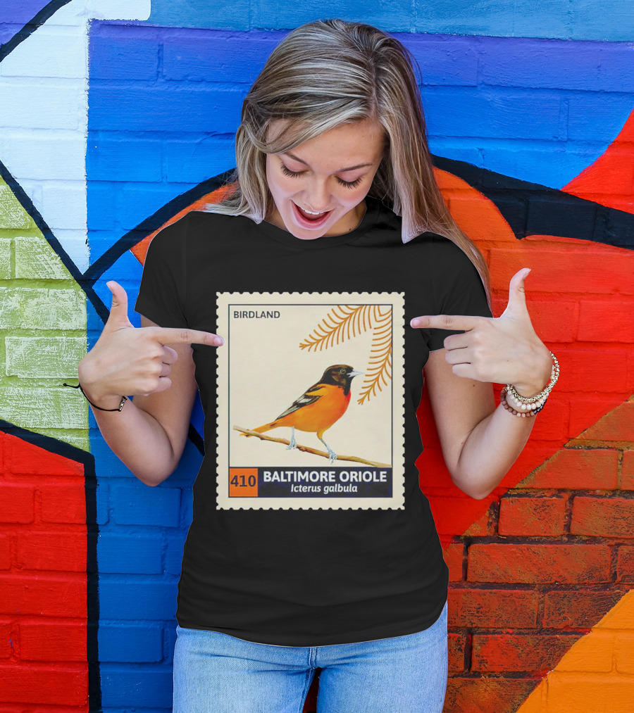 BIRDLAND 410 BALTIMORE ORIOLE Icterus Galbula T-Shirt