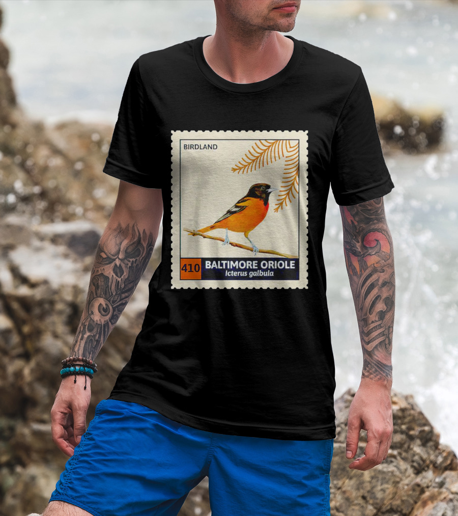BIRDLAND 410 BALTIMORE ORIOLE Icterus Galbula T-Shirt
