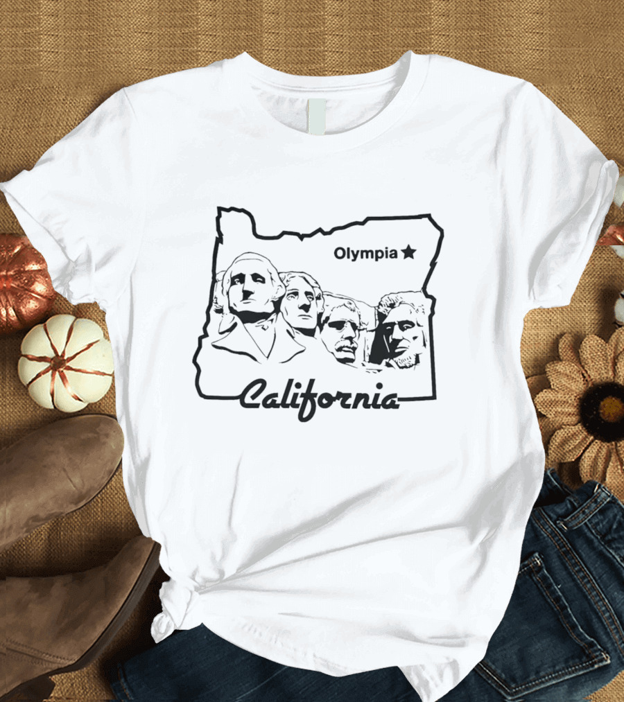 California Olympia Mount Rushmore Map T-Shirt