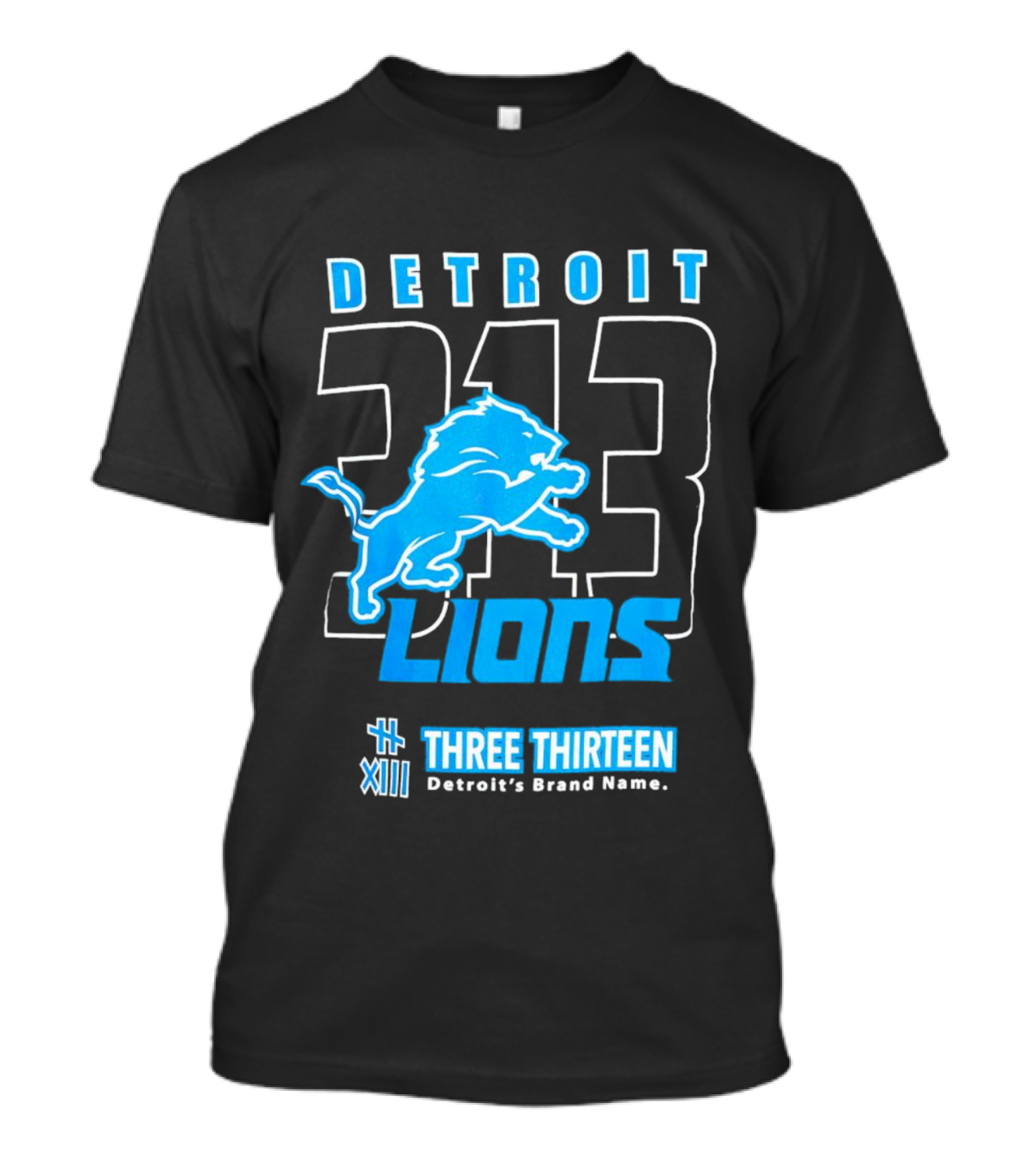 Detroit 313 Detroit Lions Three Thirteen XIII Brand Name T-Shirt