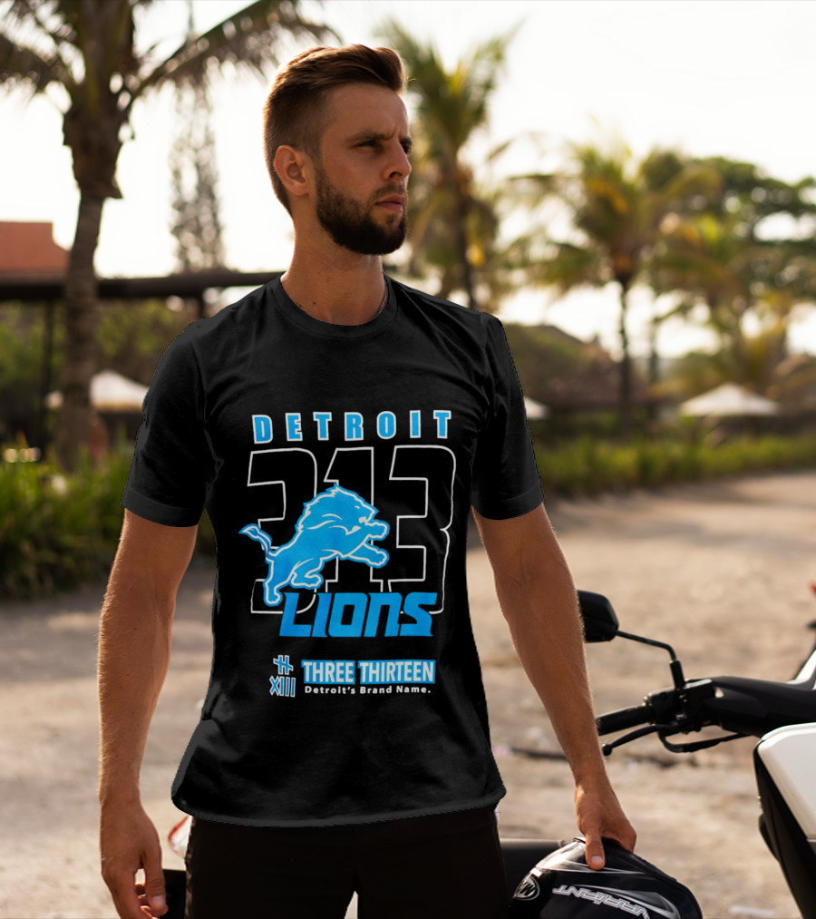 Detroit 313 Detroit Lions Three Thirteen XIII Brand Name T-Shirt