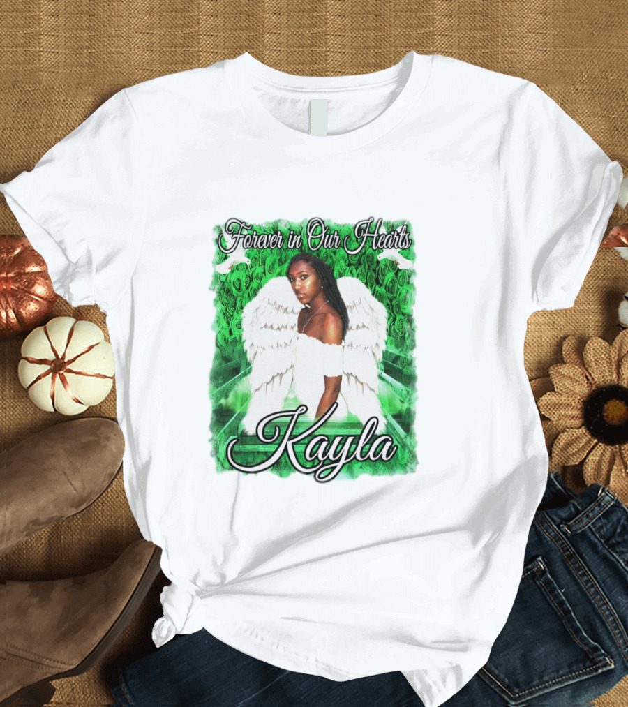 Forever In Our Hearts Kayla Angel Wings And Green T-Shirt