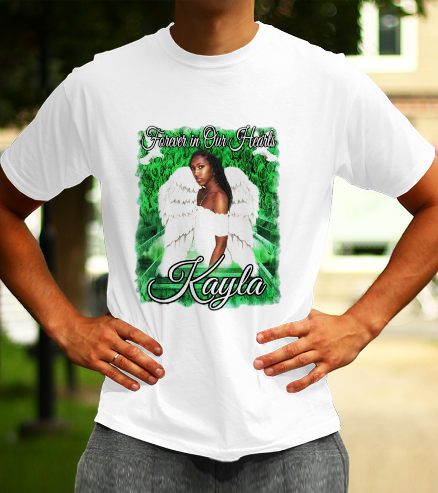 Forever In Our Hearts Kayla Angel Wings And Green T-Shirt