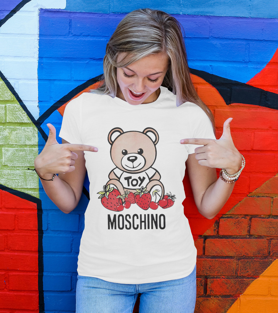 MOSCHINO Toy Bear With Strawberries T-Shirt