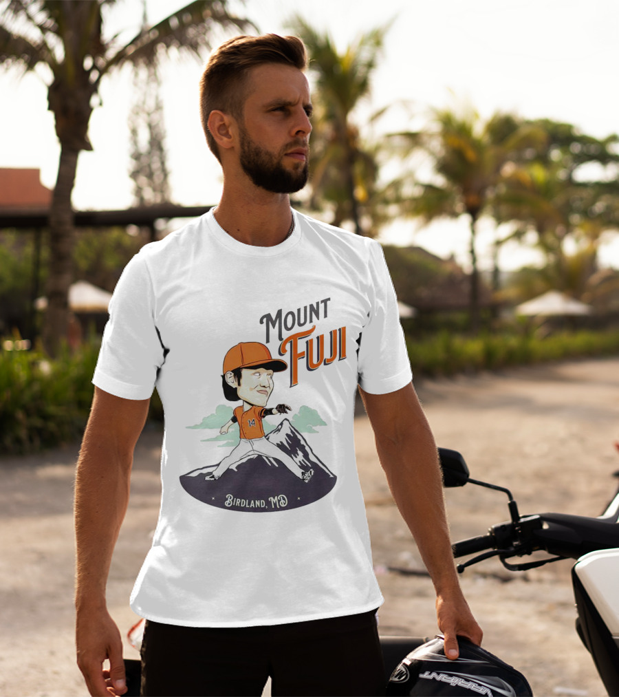 Mount Fuji Birdland MD Baseball Cartoon Character T-Shirt
