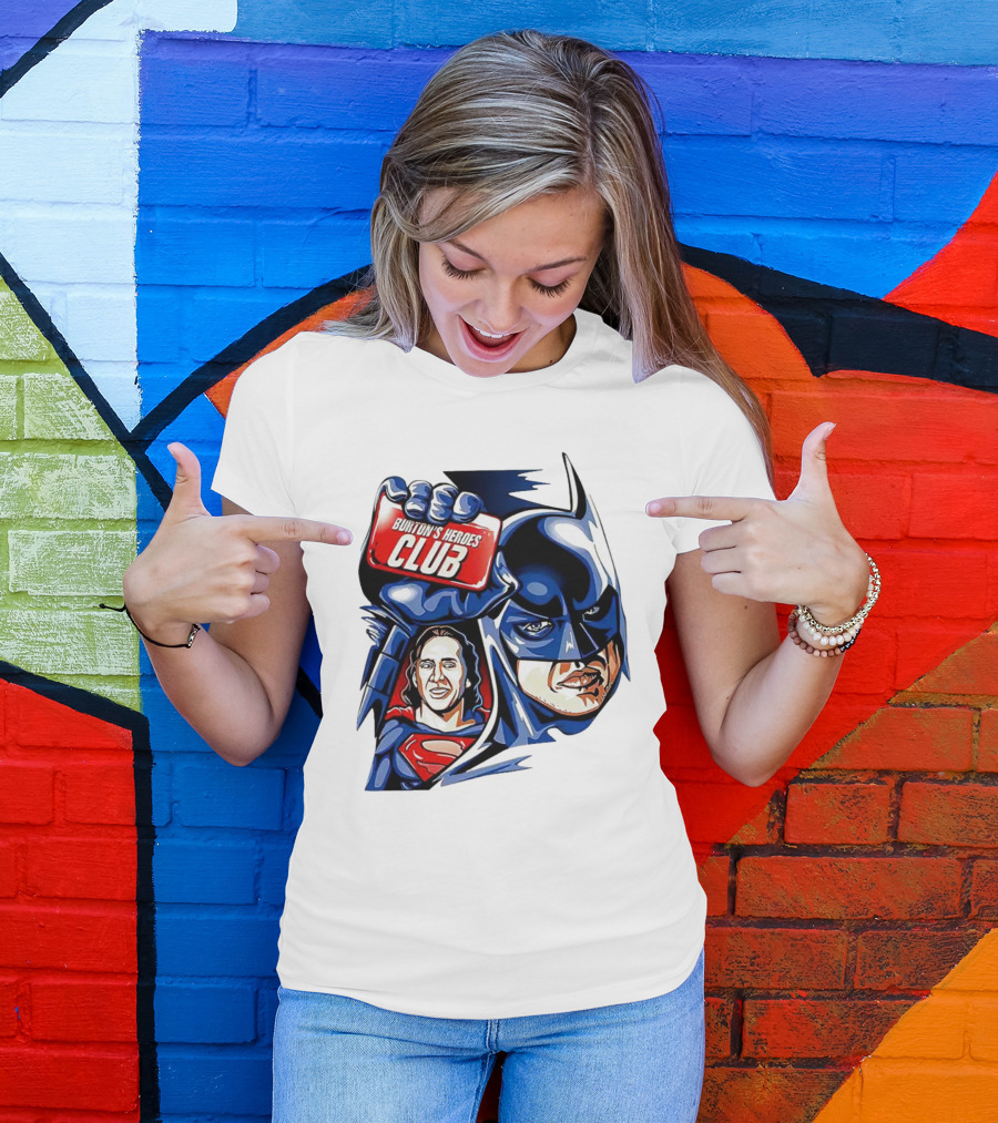 Burton's Heroes Club: Batman Fight Club Featuring Nicolas Cage As Superman T-Shirt