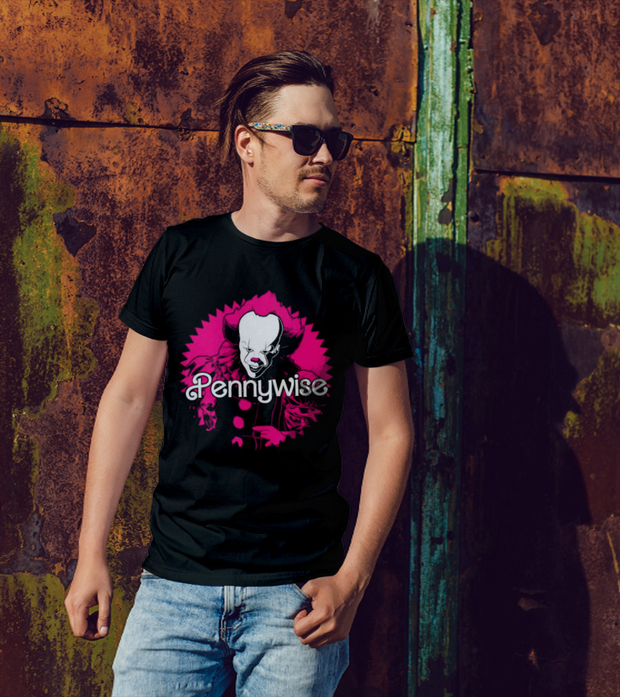 Pennywise Clown Iconic Horror Character Neon Pink T-Shirt