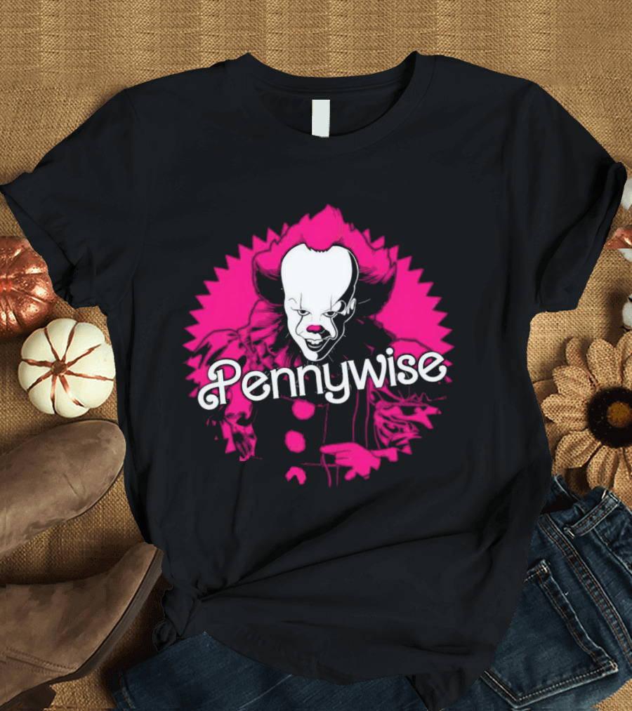 Pennywise Clown Iconic Horror Character Neon Pink T-Shirt