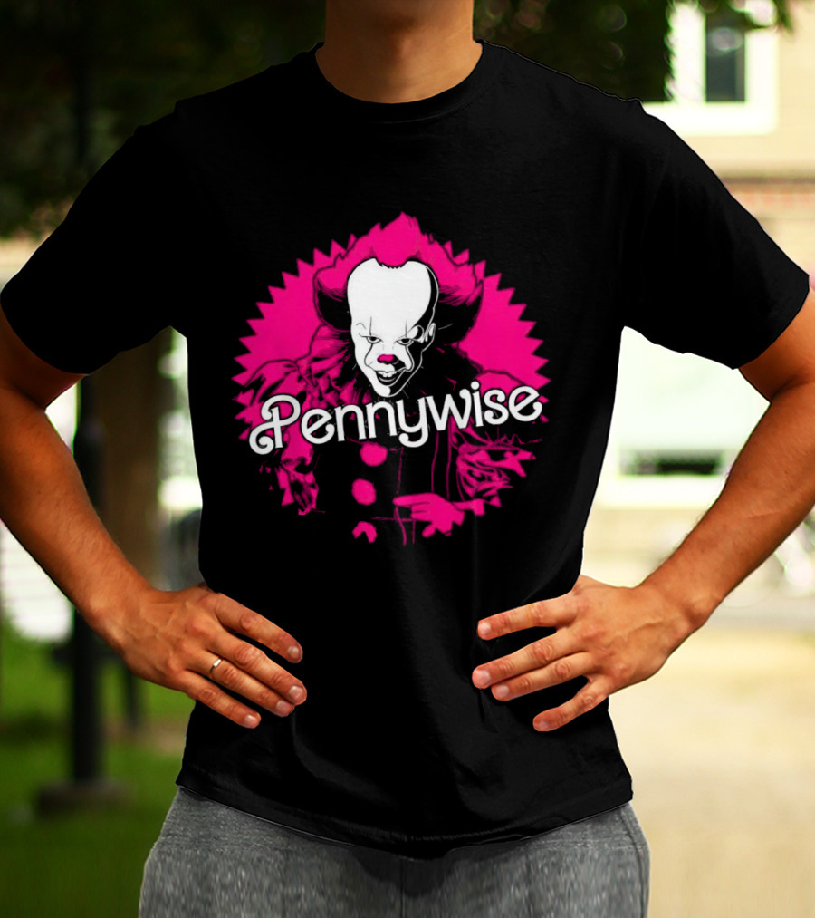 Pennywise Clown Iconic Horror Character Neon Pink T-Shirt