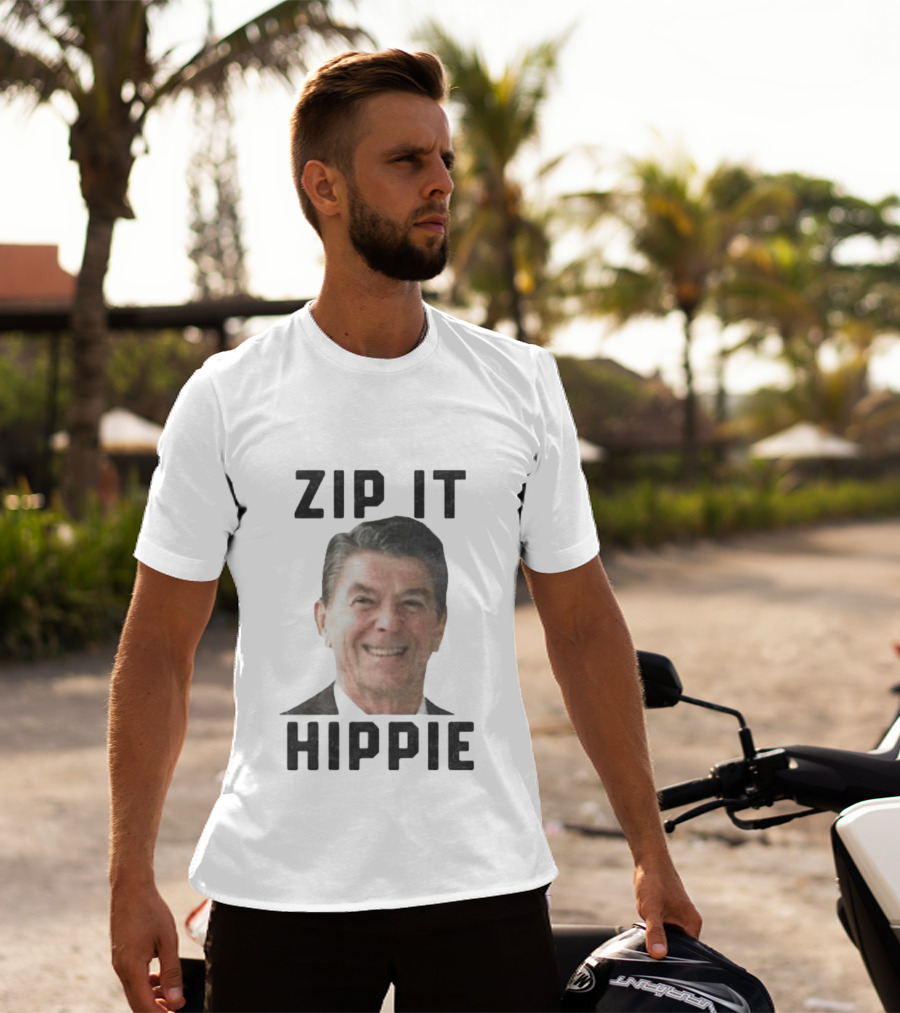 Zip It Hippie Ronald Reagan T-Shirt