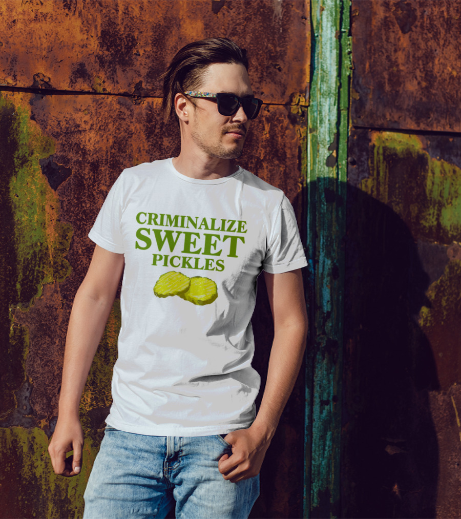 Criminalize Sweet Pickles Sliced Gherkin Humor T-Shirt