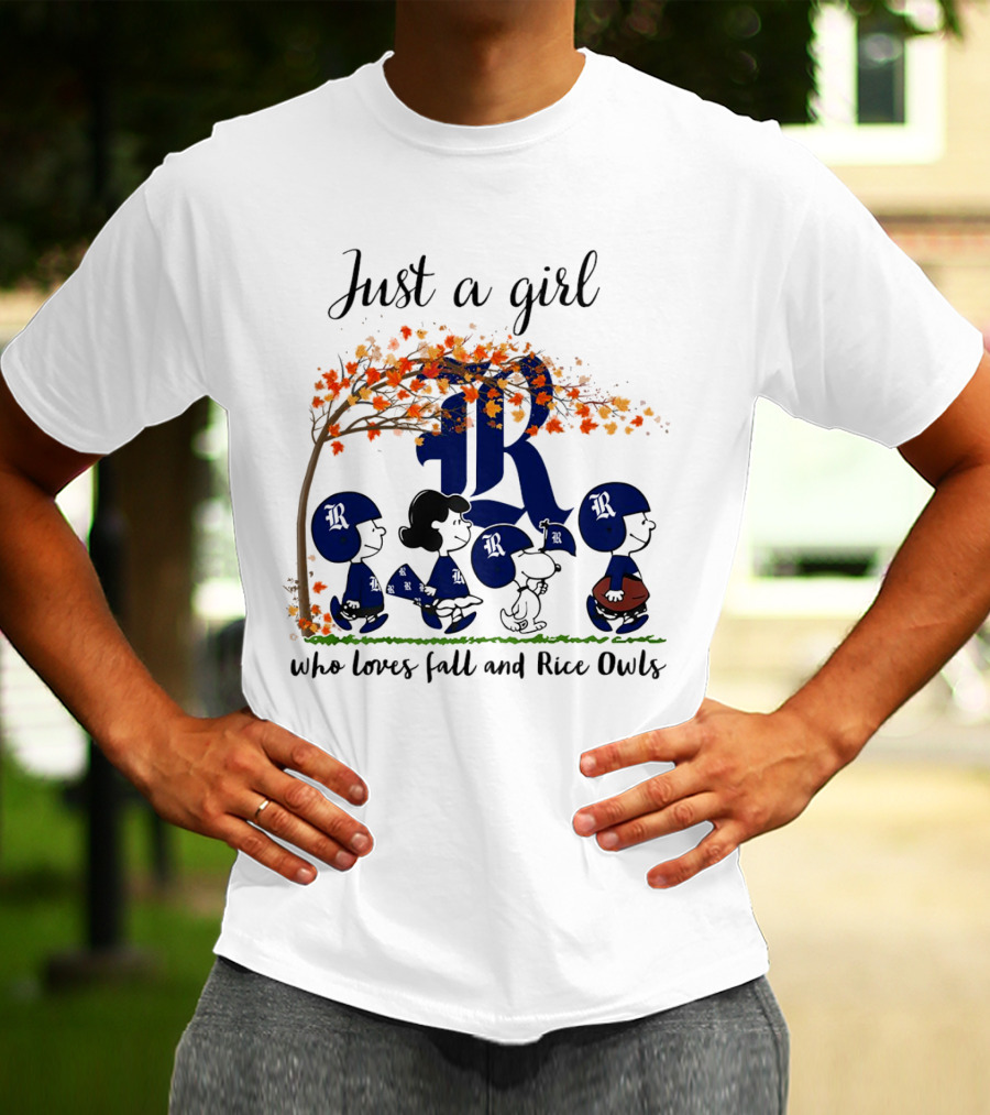 Just A Girl Who Loves Fall And Rice Owls Peanuts Cartoon Halloween T-Shirt