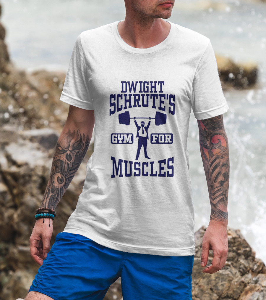 Dwight Schrute's Gym For Muscles Weightlifting Icon Fitness T-Shirt