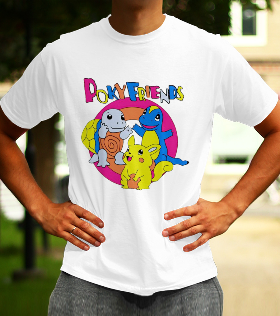 Poky Friends Pokemon Cute Trio Fun Art Circle T-Shirt