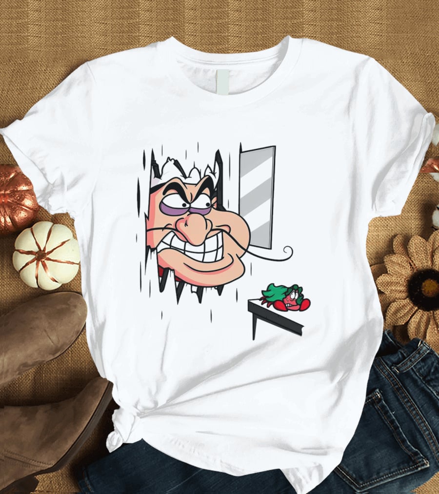 Chef Louis The Little Mermaid Cartoon Illustration With Louis Peeking Through Doorway T-Shirt