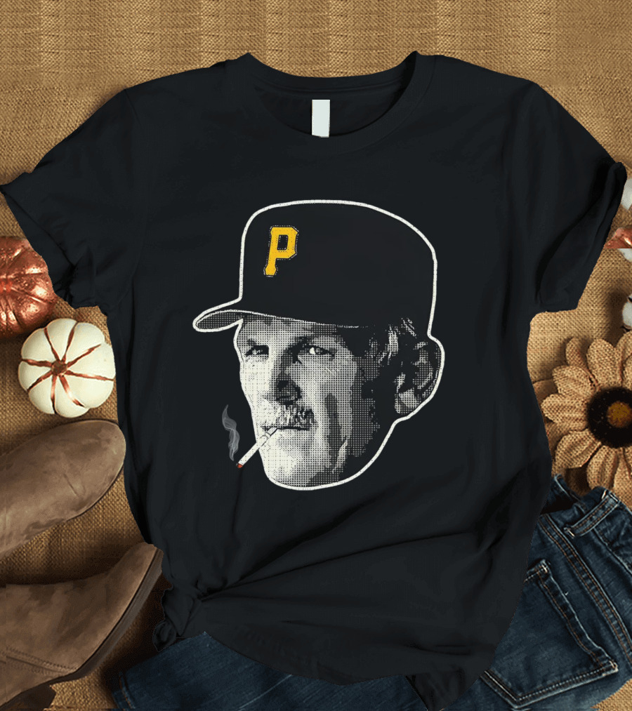 Jim Leyland Pittsburgh Pirates Manager Smoking Icon Baseball Cap T-Shirt