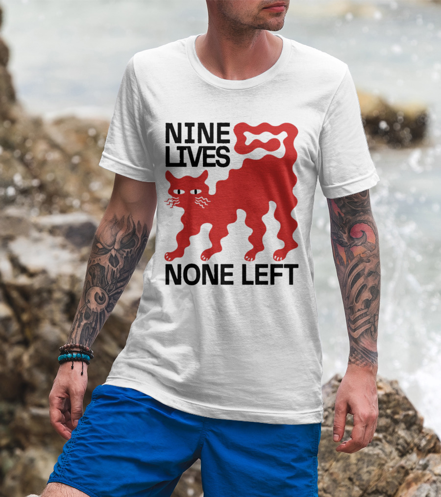 Nine Lives None Left Red Cat T-Shirt