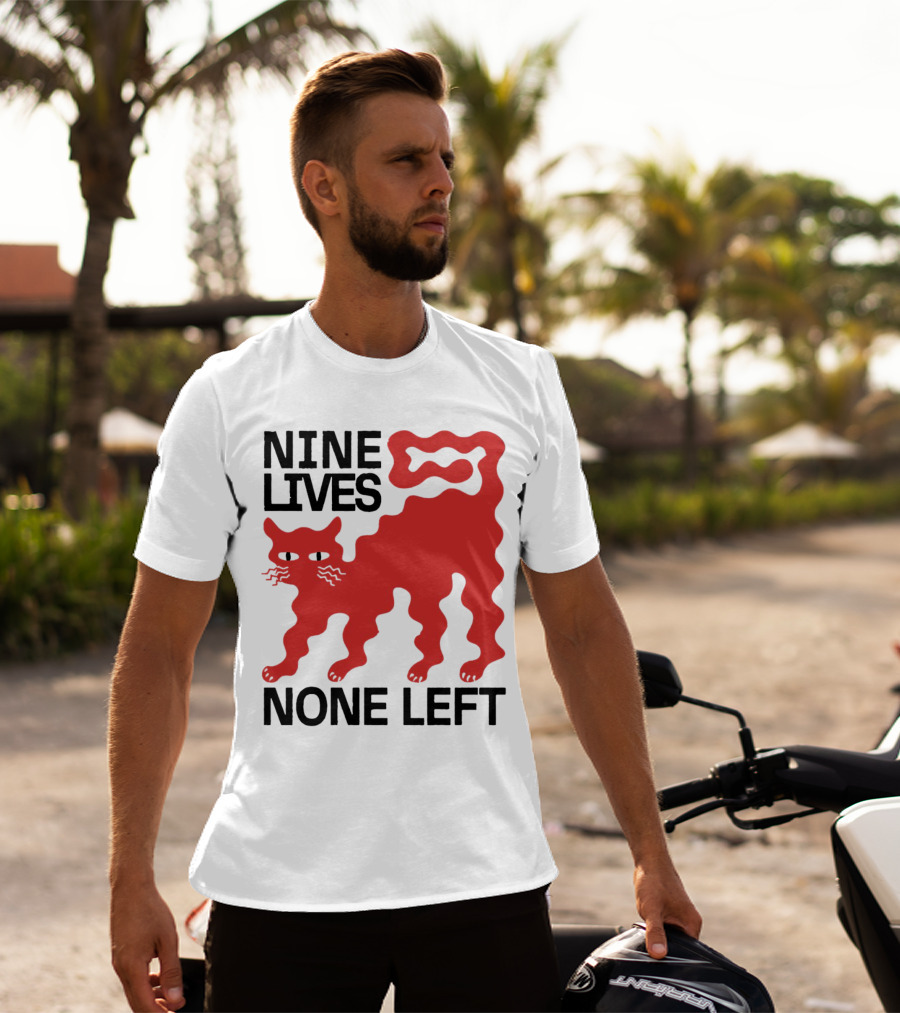 Nine Lives None Left Red Cat T-Shirt
