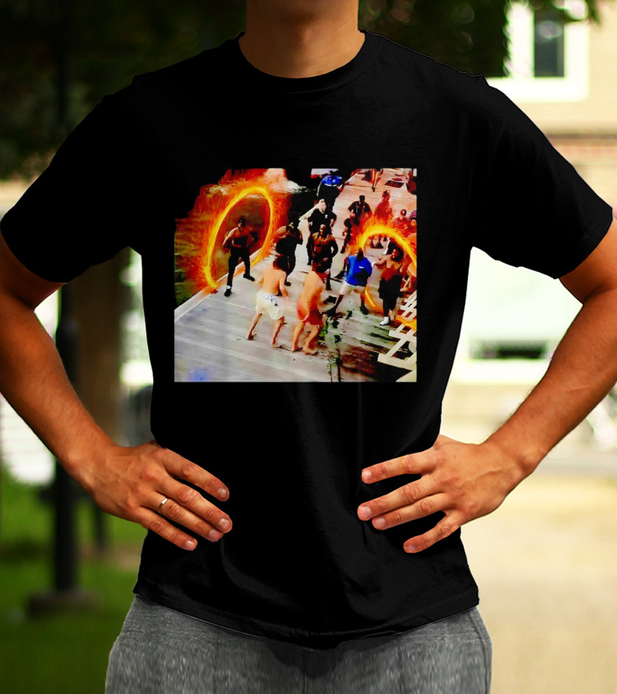 Montgomery Alabama Riverboat Fight Avengers Portal Scene Recreation T-Shirt