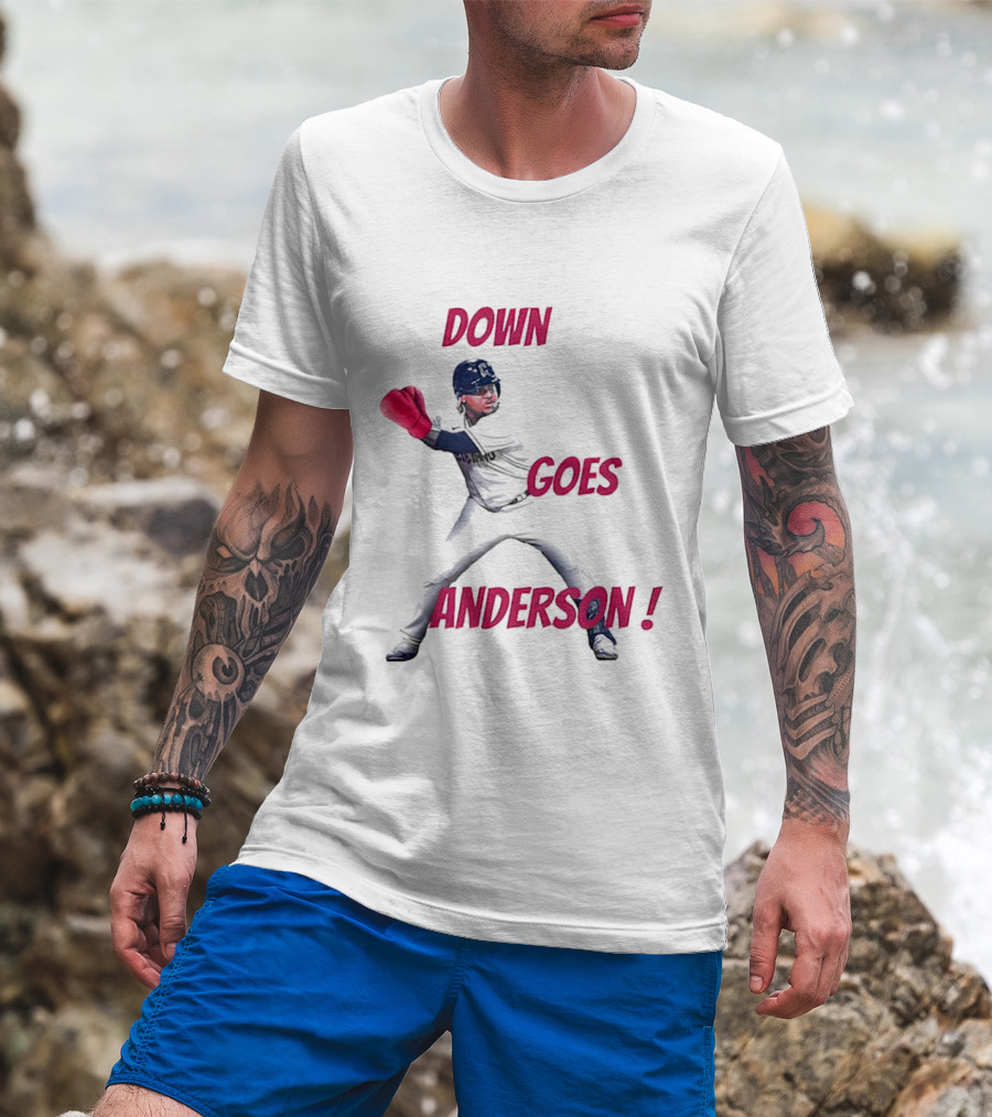 Down Goes Anderson Jose Ramirez Baseball Punch T-Shirt