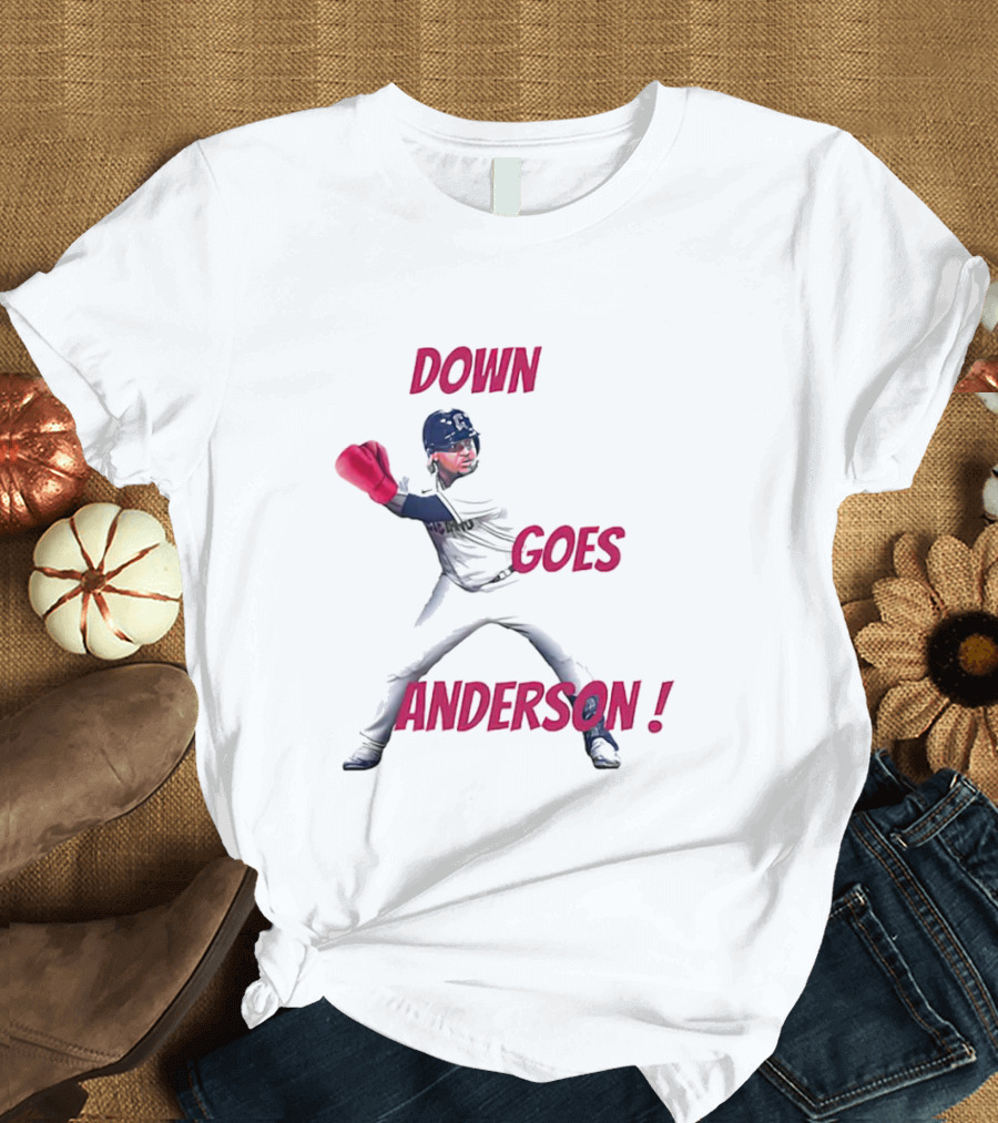 Down Goes Anderson Jose Ramirez Baseball Punch T-Shirt