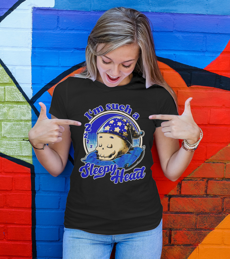 I'm Such A Sleepy Head Skull With Stars And ZZZs T-Shirt