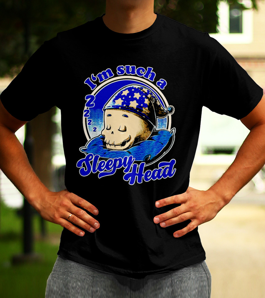 I'm Such A Sleepy Head Skull With Stars And ZZZs T-Shirt