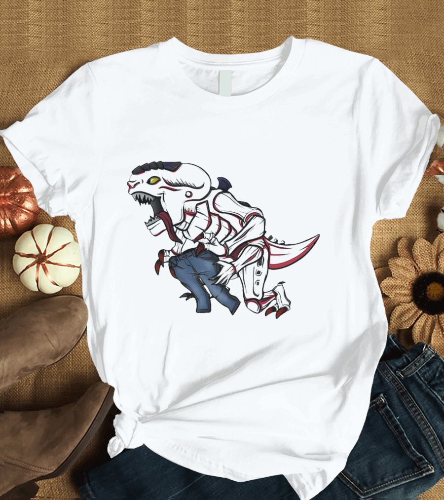 Jeanstealer Dinosaur Creature Carrying Blue Pants T-Shirt