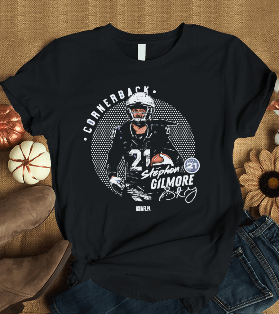 Cornerback Stephon Gilmore 21 NFLPA Dallas Cowboys Signature T-Shirt