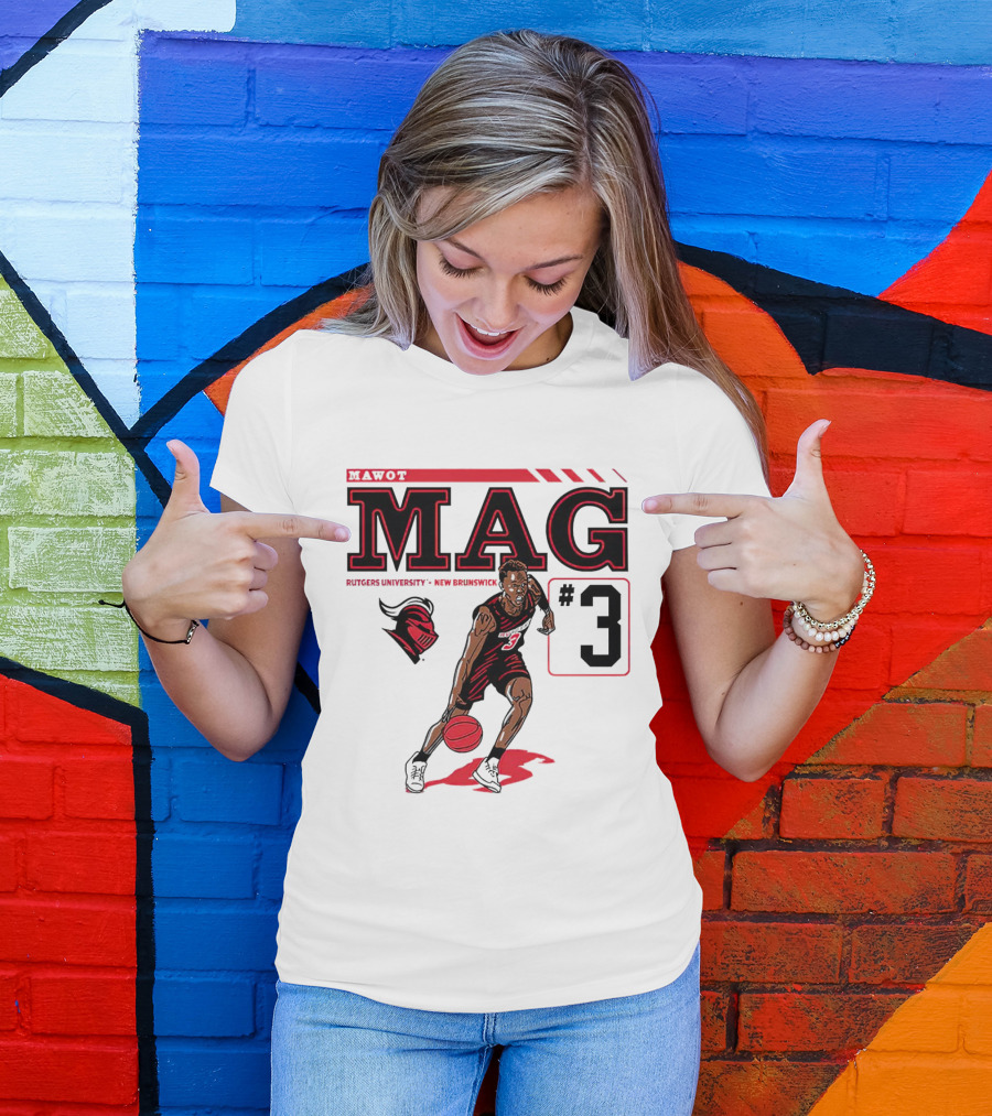 Mawot Mag #3 Rutgers Scarlet Knights Basketball Caricature Rutgers University New Brunswick T-Shirt