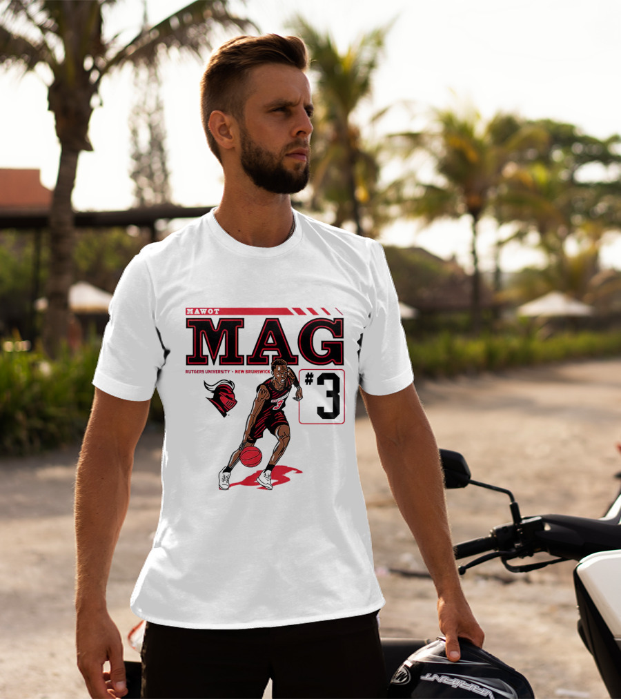 Mawot Mag #3 Rutgers Scarlet Knights Basketball Caricature Rutgers University New Brunswick T-Shirt