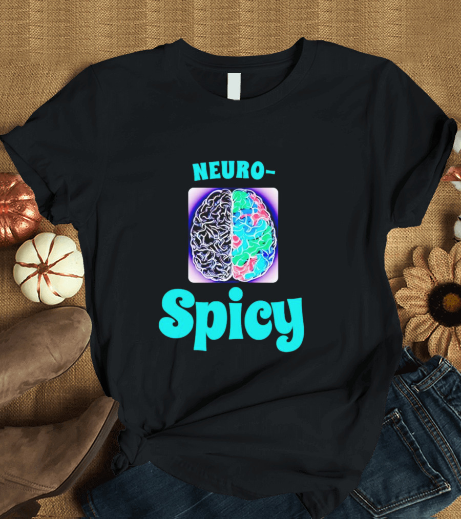 Neuro-Spicy Brains Vibrant Colorful Brain T-Shirt