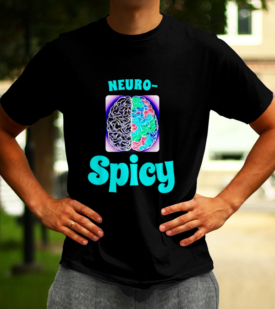 Neuro-Spicy Brains Vibrant Colorful Brain T-Shirt