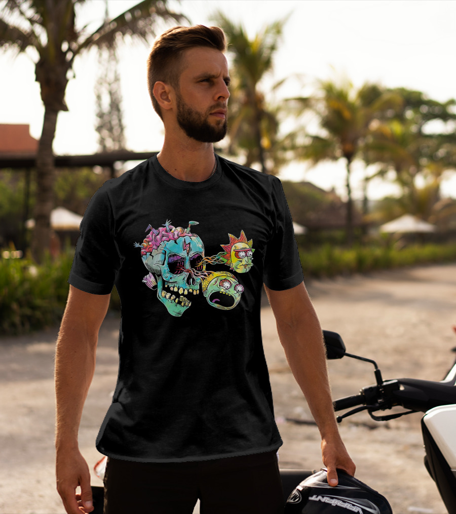 Eyeball Skull Rick And Morty Trippy Surreal Brain Explosion T-Shirt