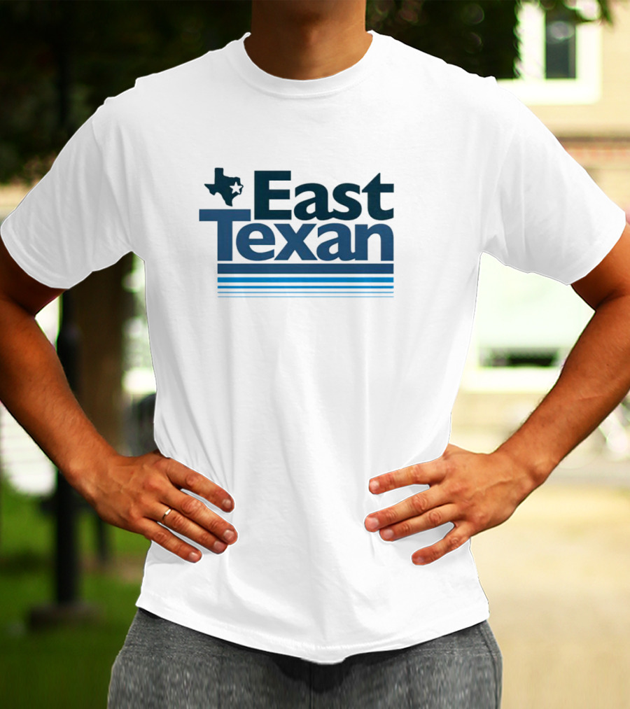 East Texan With Texas Map And Stripes T-Shirt