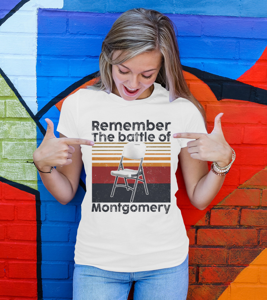 Remember The Battle Of Montgomery Vintage Chair Retro Lines T-Shirt