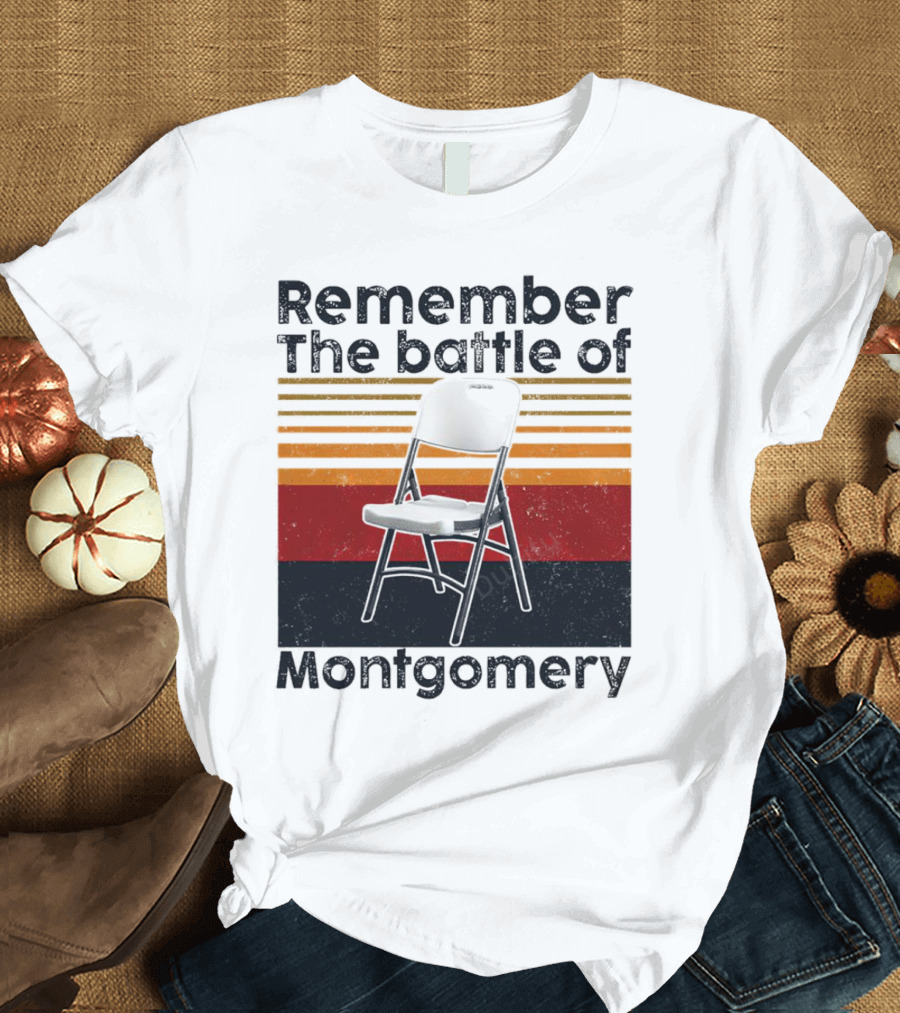 Remember The Battle Of Montgomery Vintage Chair Retro Lines T-Shirt