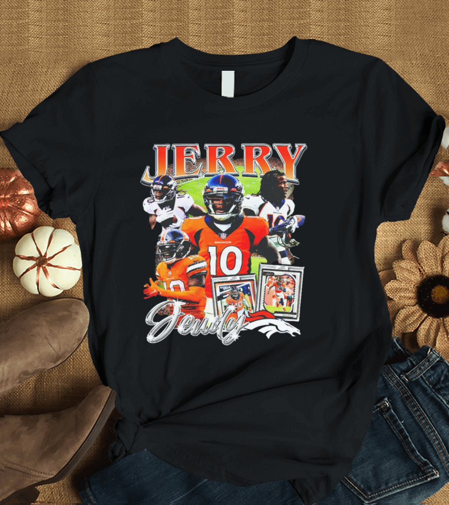Jerry Jeudy Denver Broncos Number 10 Vintage Football T-Shirt