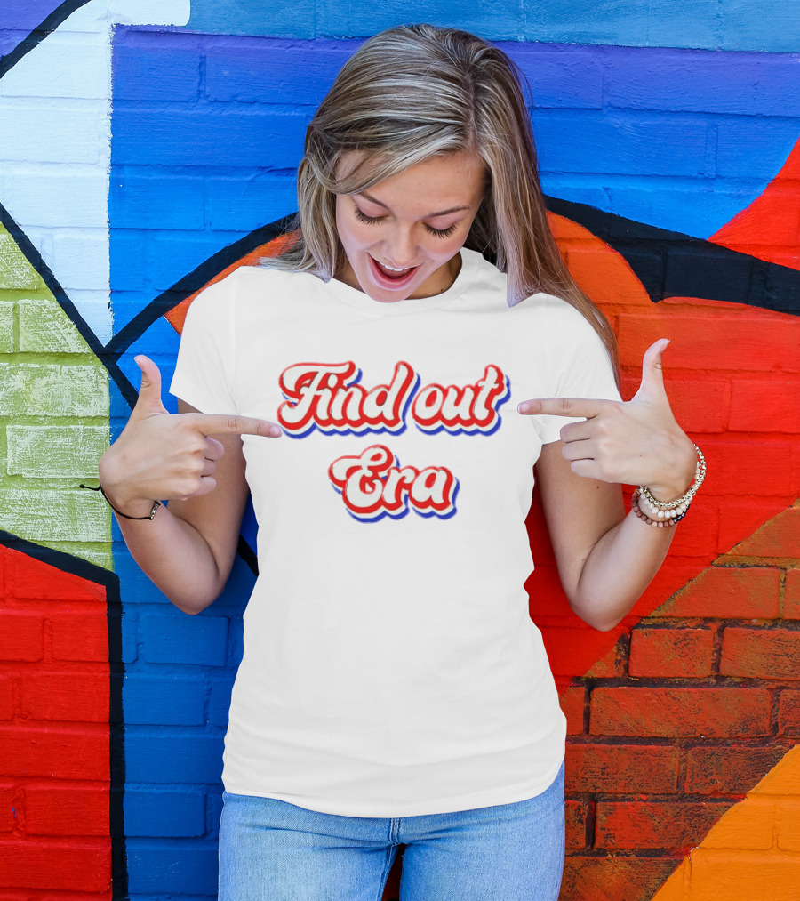 Find Out Era 3D Retro Red White Blue T-Shirt